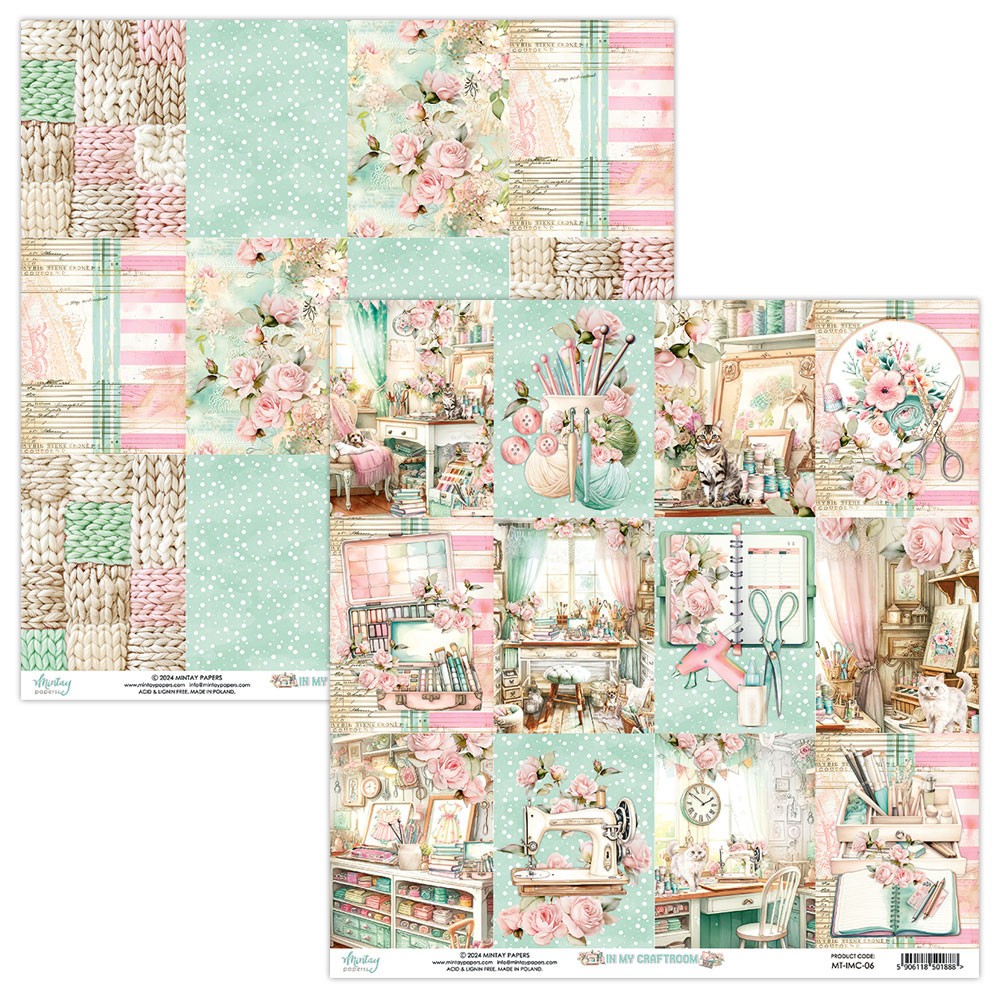 Scrapbooking paper 30,5 x 30,5 cm - Mintay - In My Craftroom 06