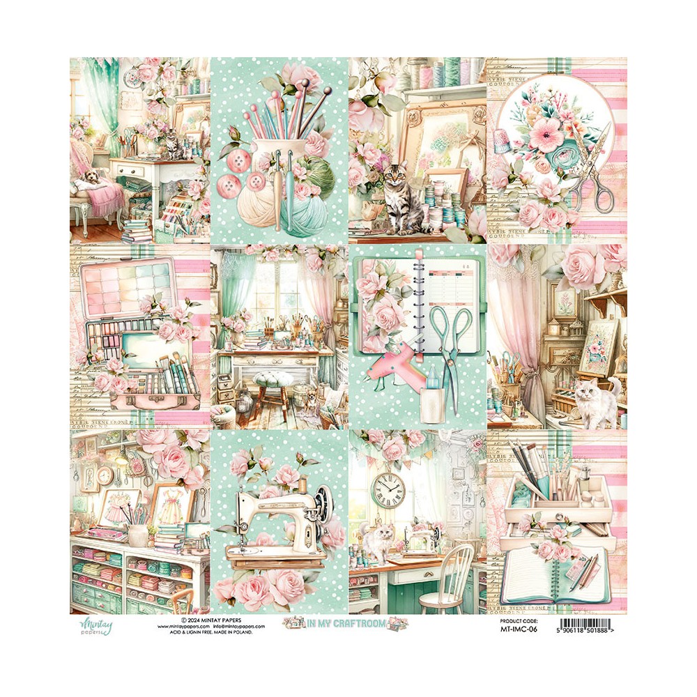 Papier do scrapbookingu 30,5 x 30,5 cm - Mintay - In My Craftroom 06