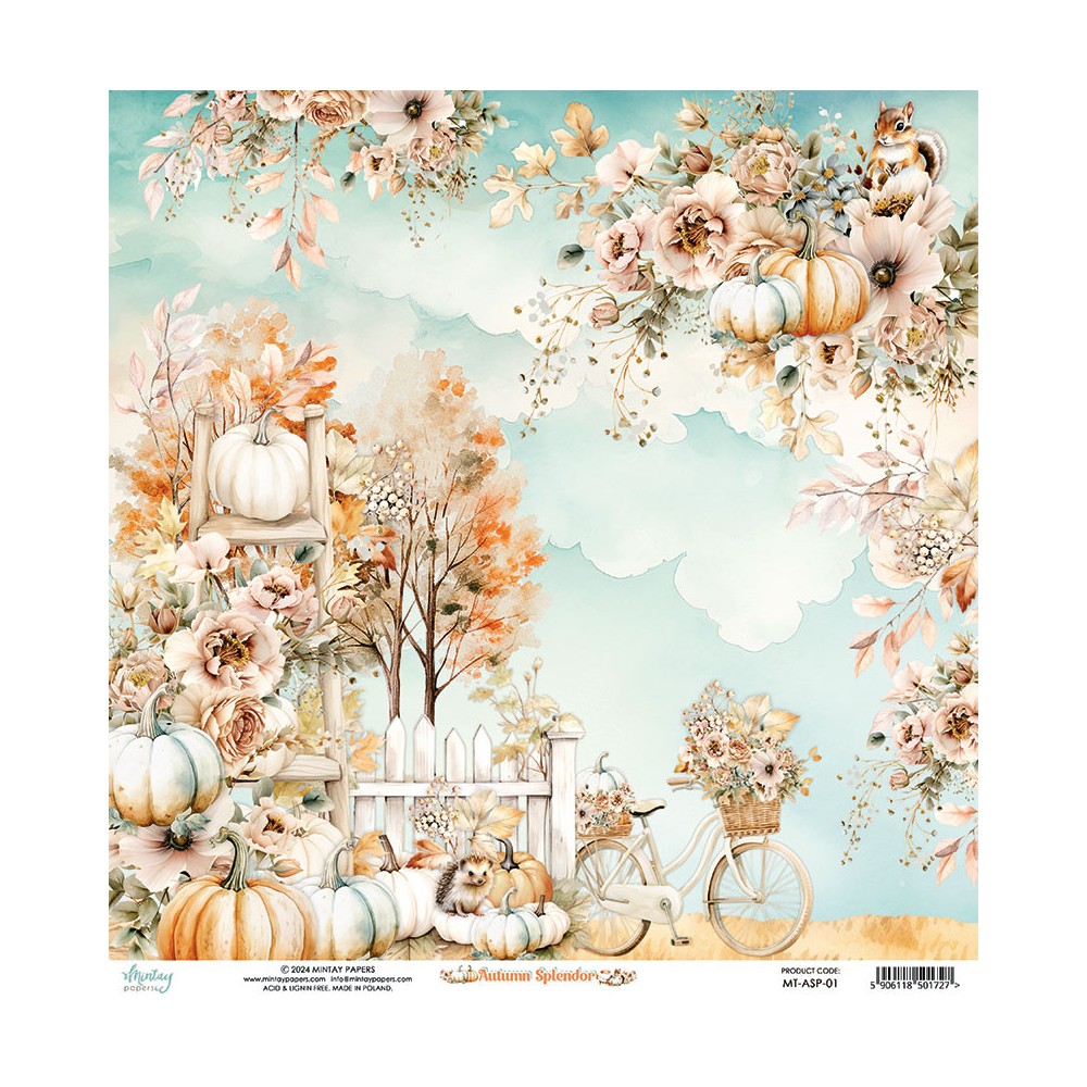 Scrapbooking paper 30,5 x 30,5 cm - Mintay - Autumn Splendor 01