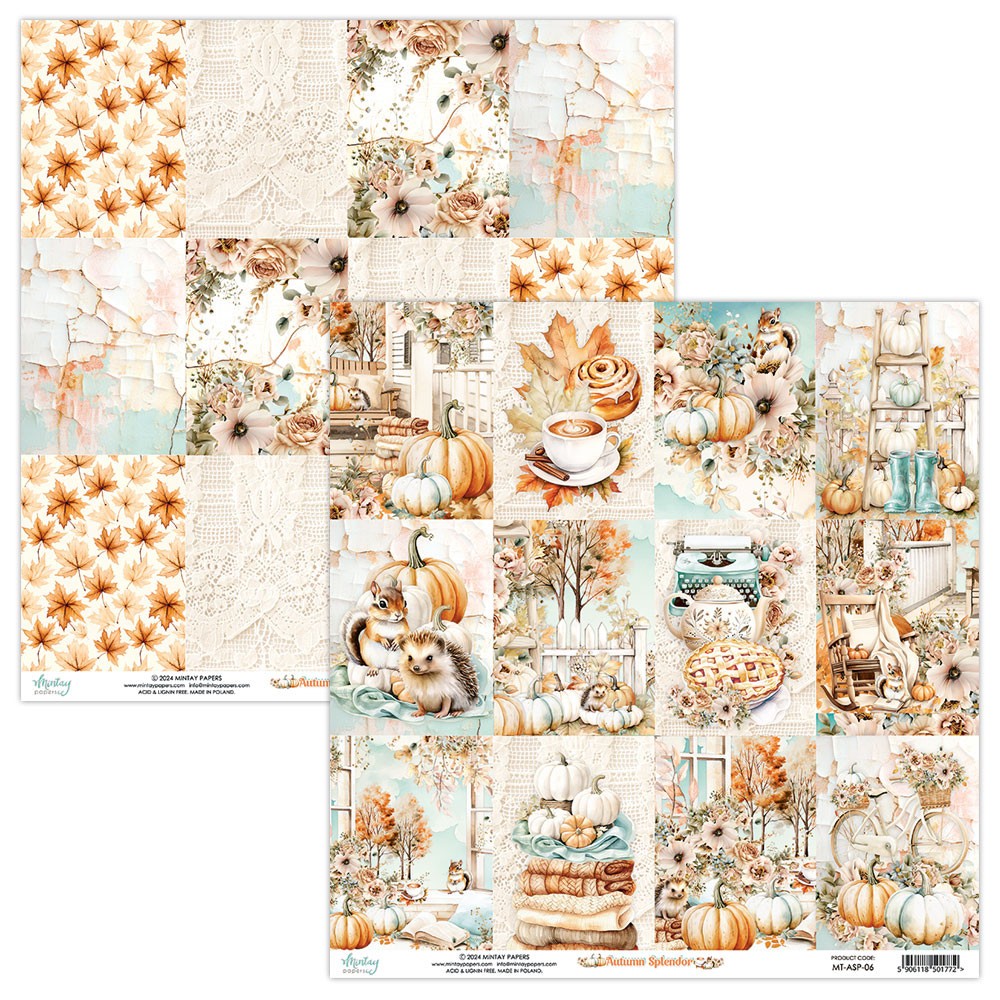 Scrapbooking paper 30,5 x 30,5 cm - Mintay - Autumn Splendor 06