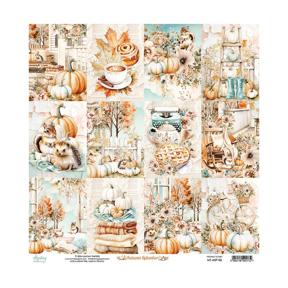 Papier do scrapbookingu 30,5 x 30,5 cm - Mintay - Autumn Splendor 06