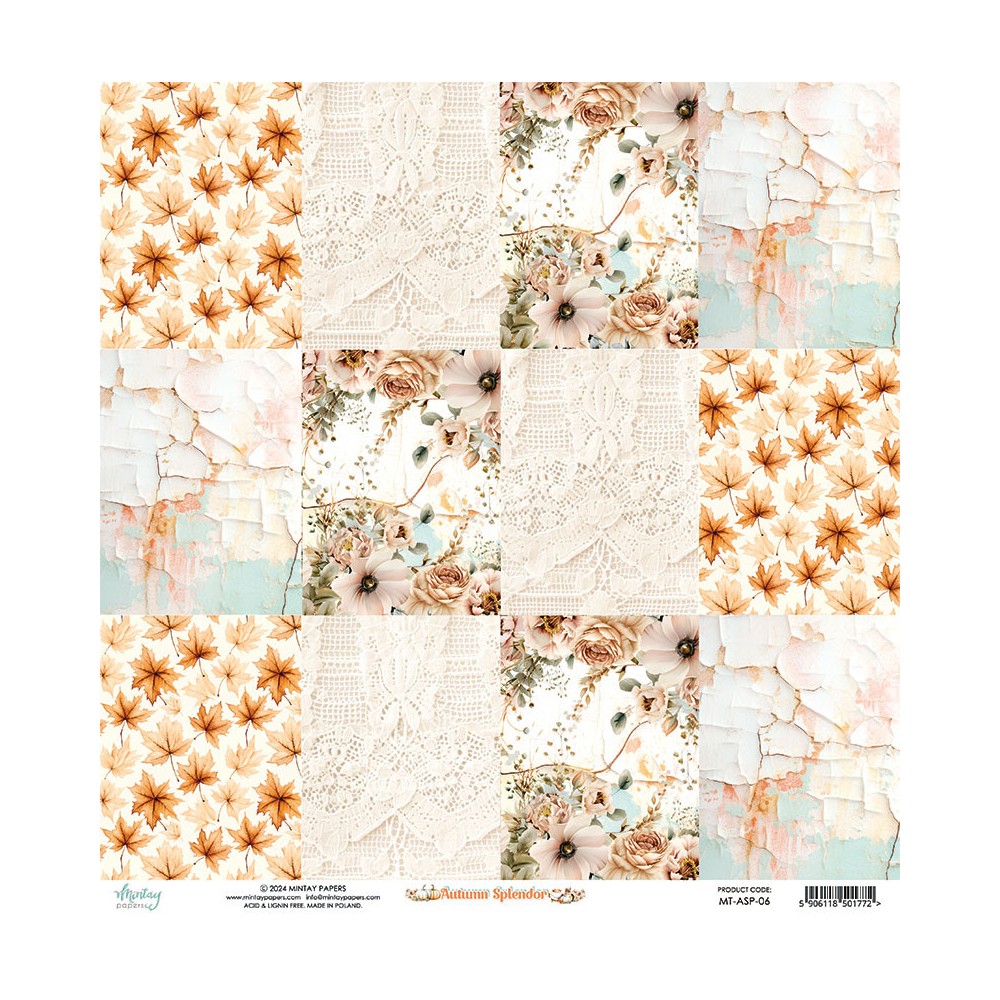 Papier do scrapbookingu 30,5 x 30,5 cm - Mintay - Autumn Splendor 06