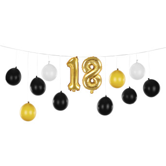 Balloon garland 18-birthday - 12 balloons, 260 x 32 cm