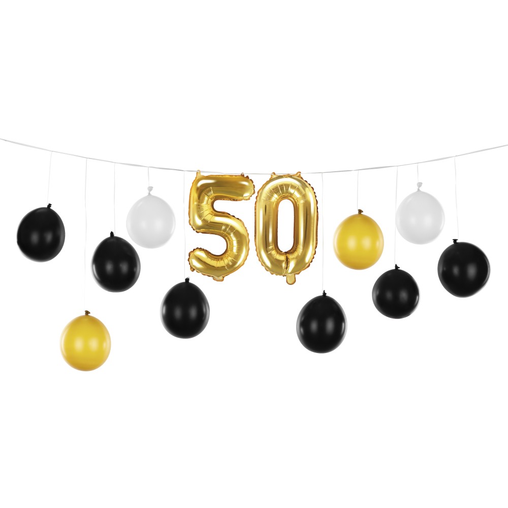 Balloon garland 50-birthday - 12 balloons, 260 x 32 cm