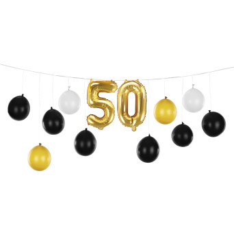 Balloon garland 50-birthday - 12 balloons, 260 x 32 cm