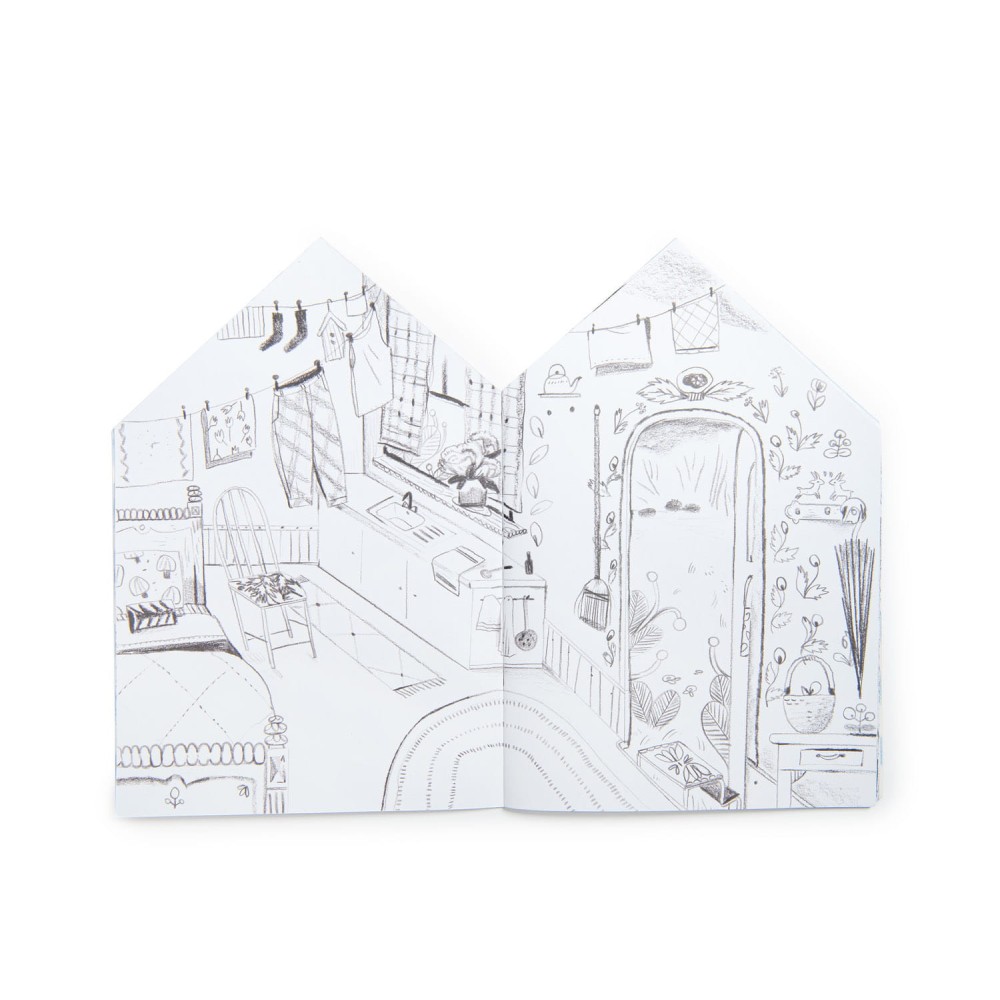 Coloring Book house with stickers - Djeco - Les Minouchkas