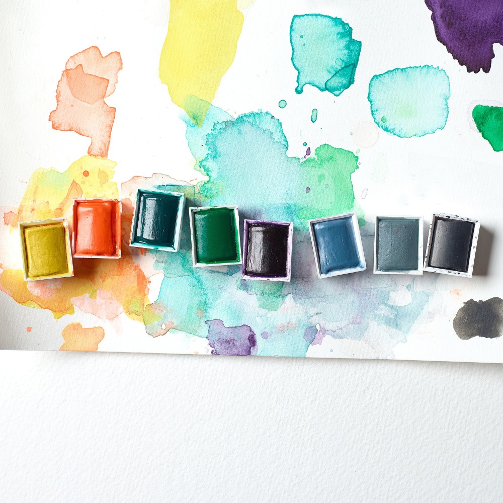 Professional Revival Watercolor half-pans set - Winsor & Newton - 8 colors