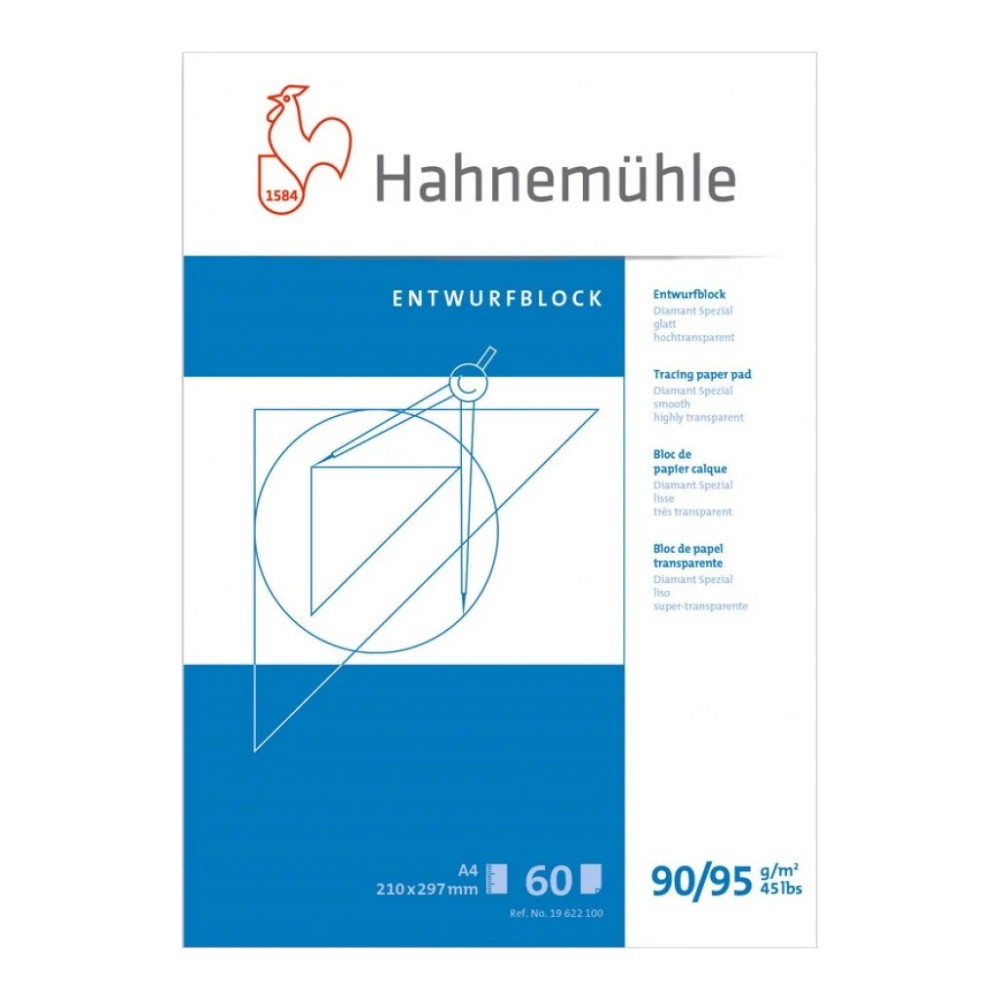 Kalka kreślarska w bloku - Hahnemühle - A4, 90 g, 60 ark.