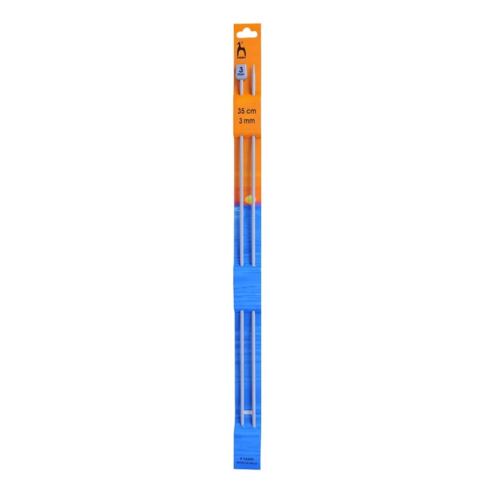 Teflon-coated knitting needles - Pony - 3 mm, 35 cm