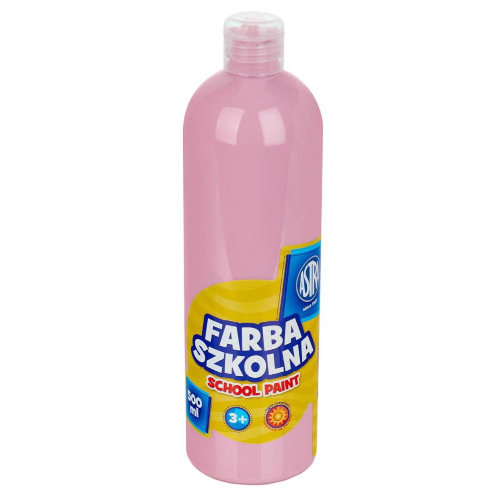 Farba szkolna plakatowa - Astra - jasnoróżowa, 500 ml