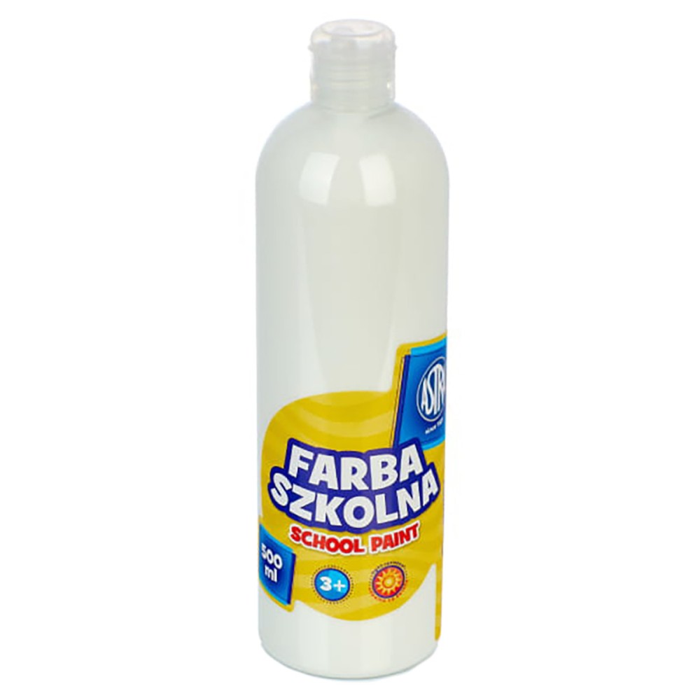 Farba szkolna plakatowa - Astra - biała, 500 ml