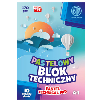 Technical Paper Pad A4 - Astra - pastel, 170 g, 10 sheets