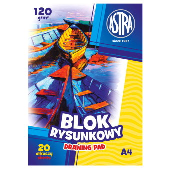 Drawing Paper Pad A4 - Astra - white, 120 g, 20 sheets
