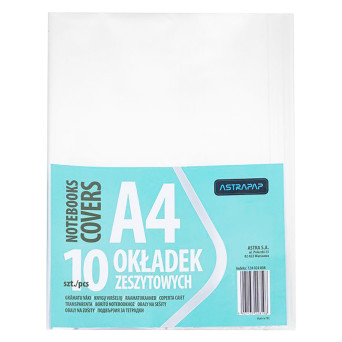 Okładki na zeszyty A4 - Astra - przezroczyste, 10 szt.