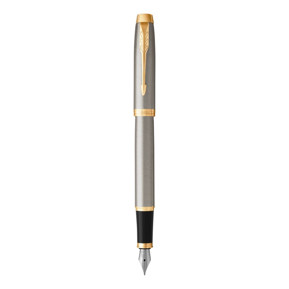 Pióro wieczne IM w etui - Parker - Brushed Metal & Gold Trim, F