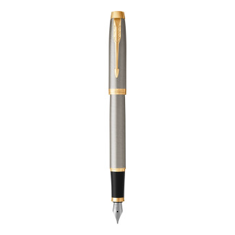 Pióro wieczne IM w etui - Parker - Brushed Metal & Gold Trim, F