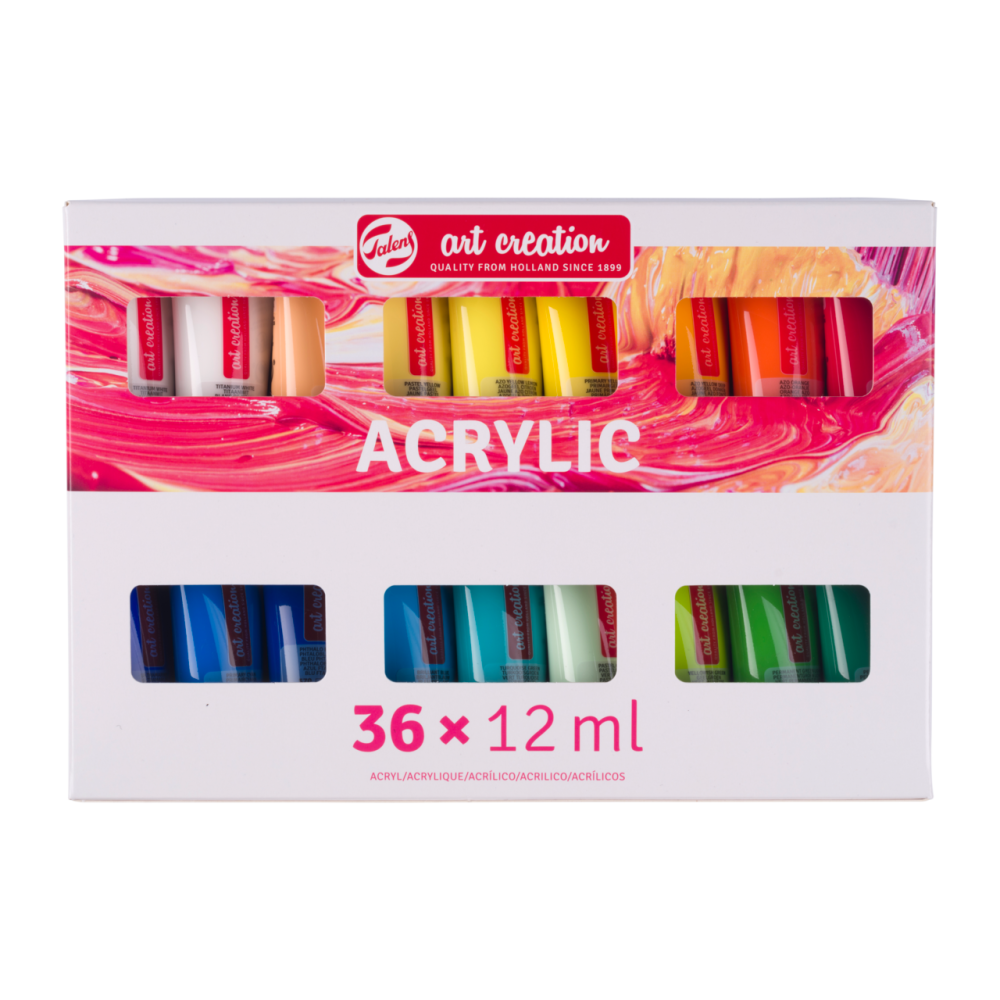 Zestaw farb akrylowych - Talens Art Creation - 36 kolorów x 12 ml