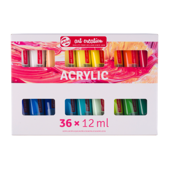 Zestaw farb akrylowych - Talens Art Creation - 36 kolorów x 12 ml