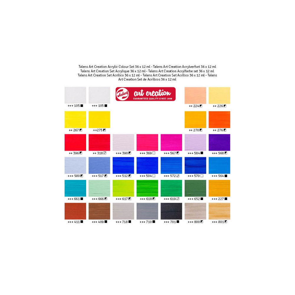 Set of acrylic paints - Talens Art Creation - 36 colors x 12 ml