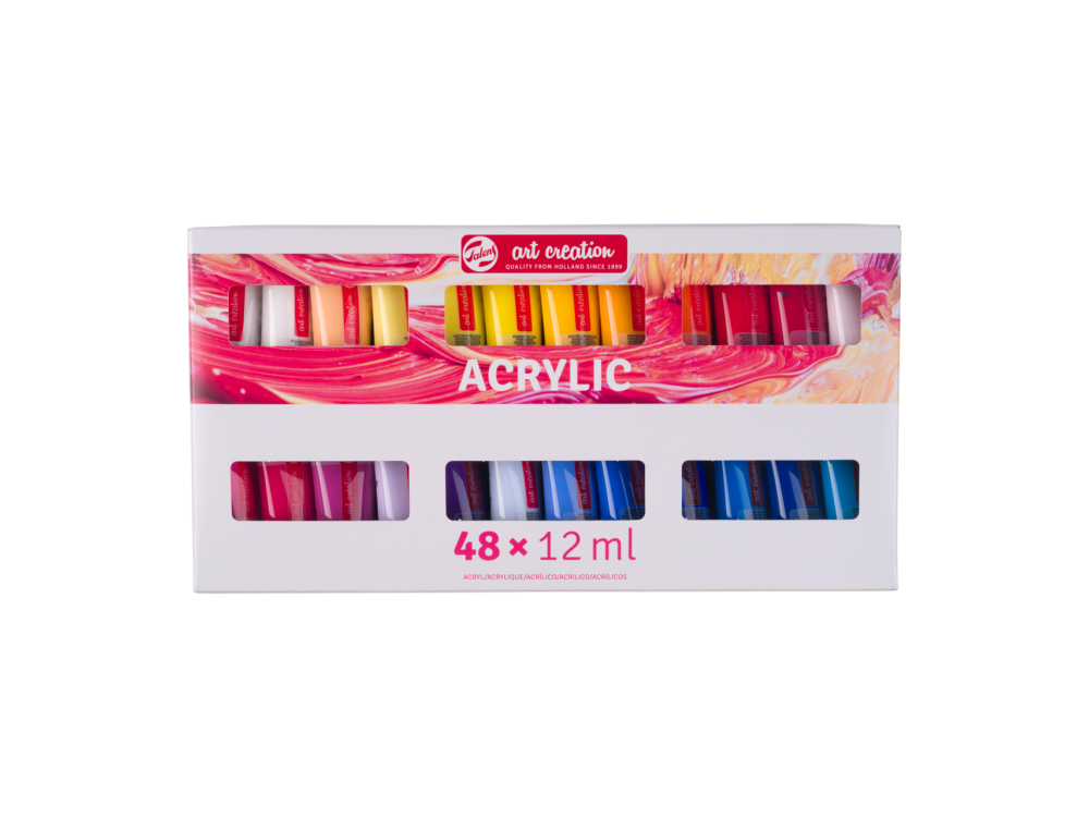 Zestaw farb akrylowych - Talens Art Creation - 48 kolorów x 12 ml