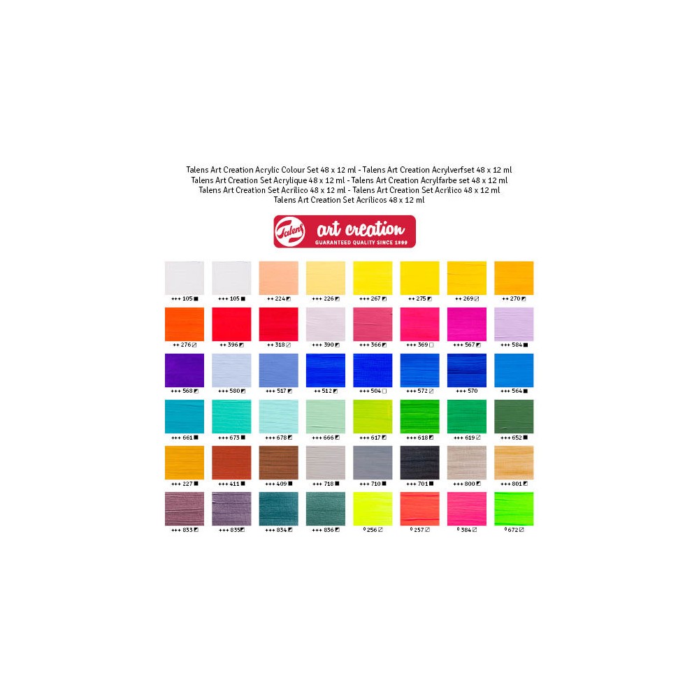 Set of acrylic paints - Talens Art Creation - 48 colors x 12 ml