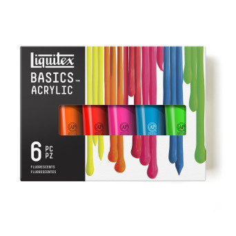 Zestaw farb akrylowych Basics Acrylic - Liquitex - fluorescent, 6 kolorów x 118 ml