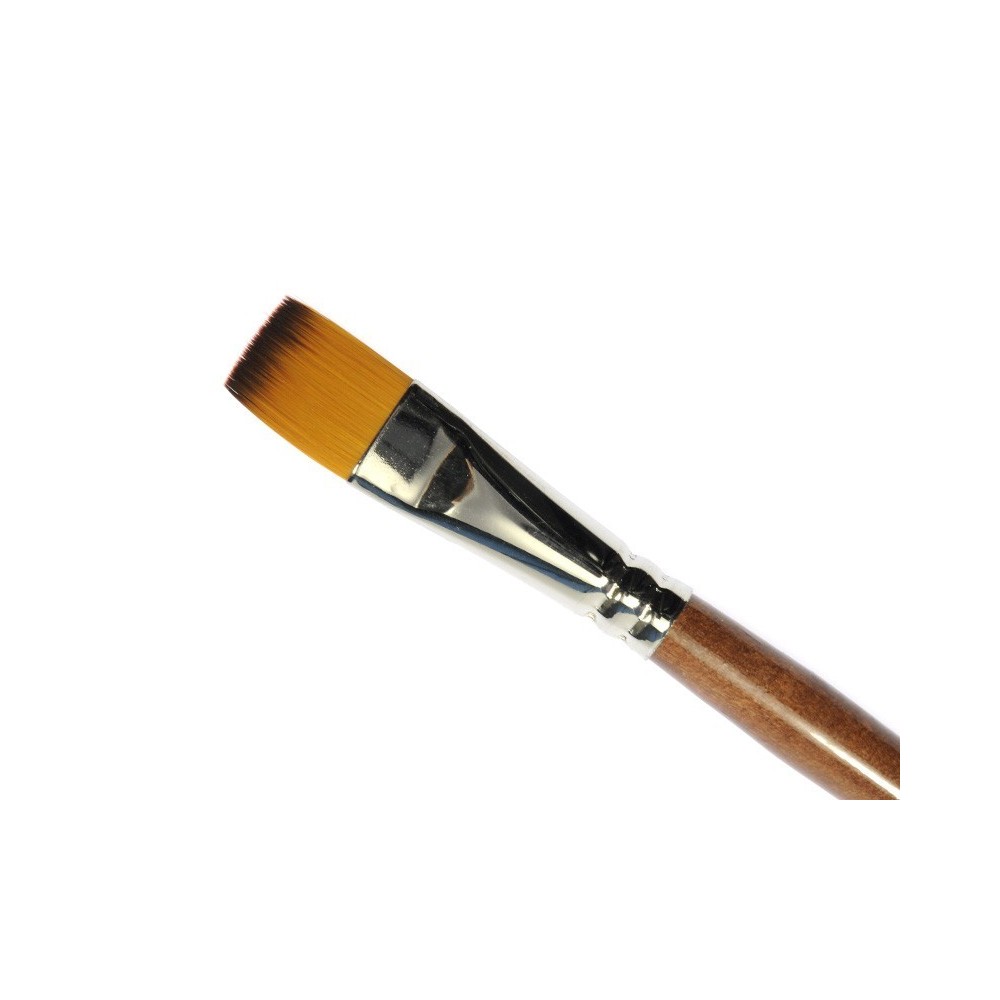 Flat, synthetic, 1001F series brush - Renesans - long handle, no. 2