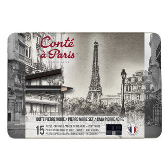 Zestaw ołówków i węgli rysunkowych z akcesoriami - Conté à Paris - 15 szt.