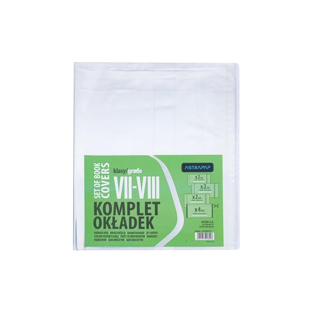 Notebooks covers VII-VIII grade - Astra - transparent, 10 pcs.
