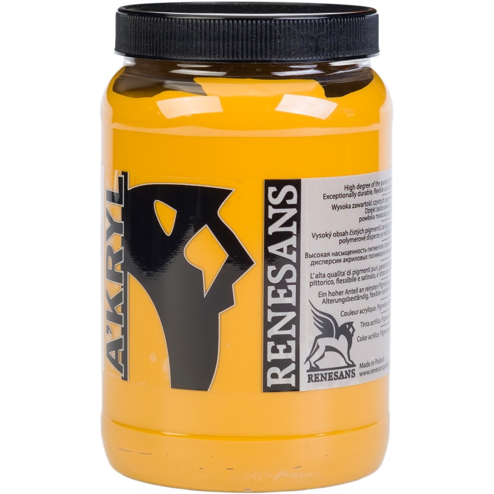 Acrylic A'kryl paint - Renesans - 12, yellow ochre, 500 ml
