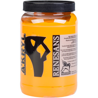Acrylic A'kryl paint - Renesans - 06, yellow dark, 500 ml