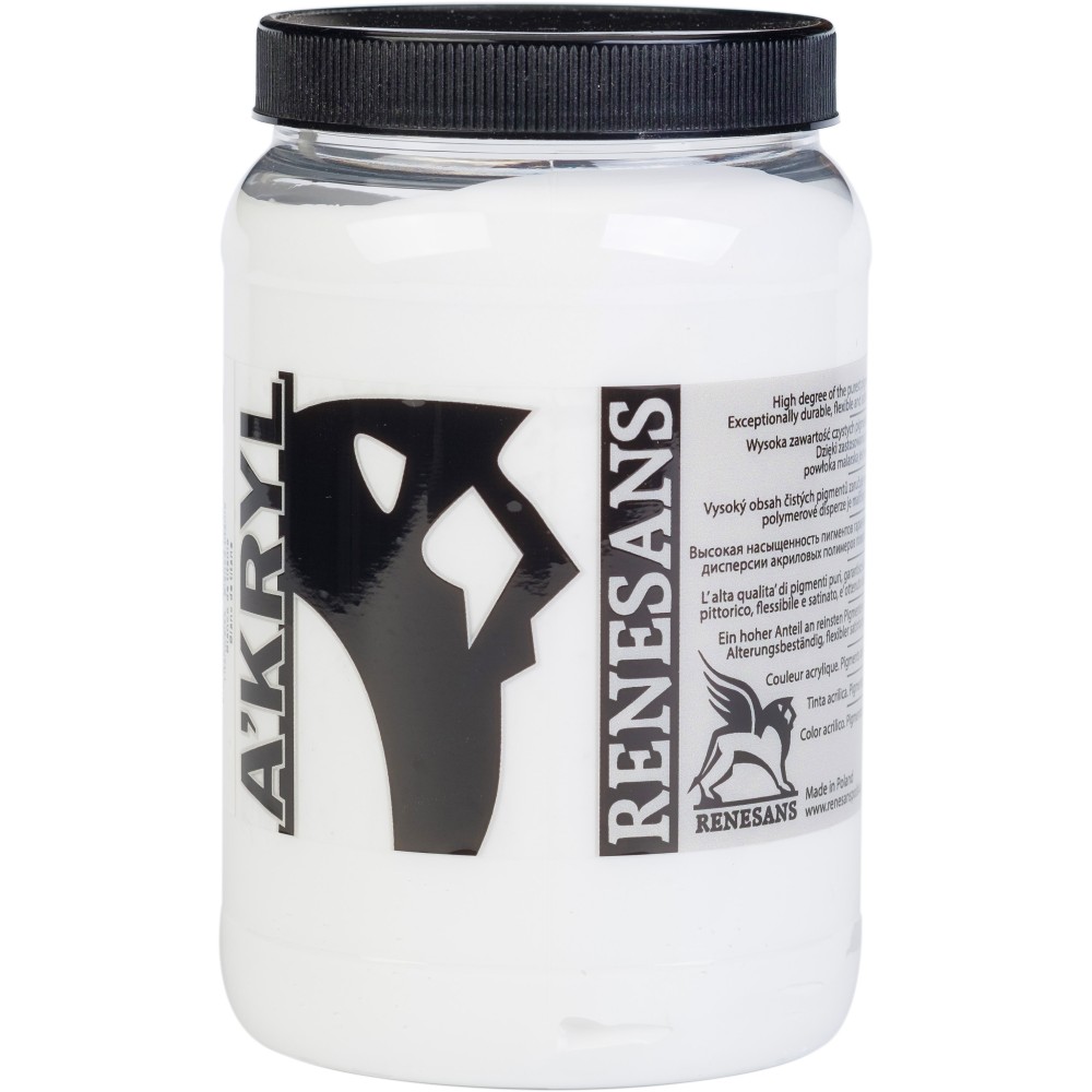 Acrylic A'kryl paint - Renesans - 01, titanium white, 500 ml