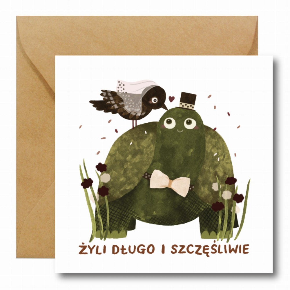Greeting card - Hi Little - Żyli długo i szczęśliwie, 14,5 x 14,5 cm