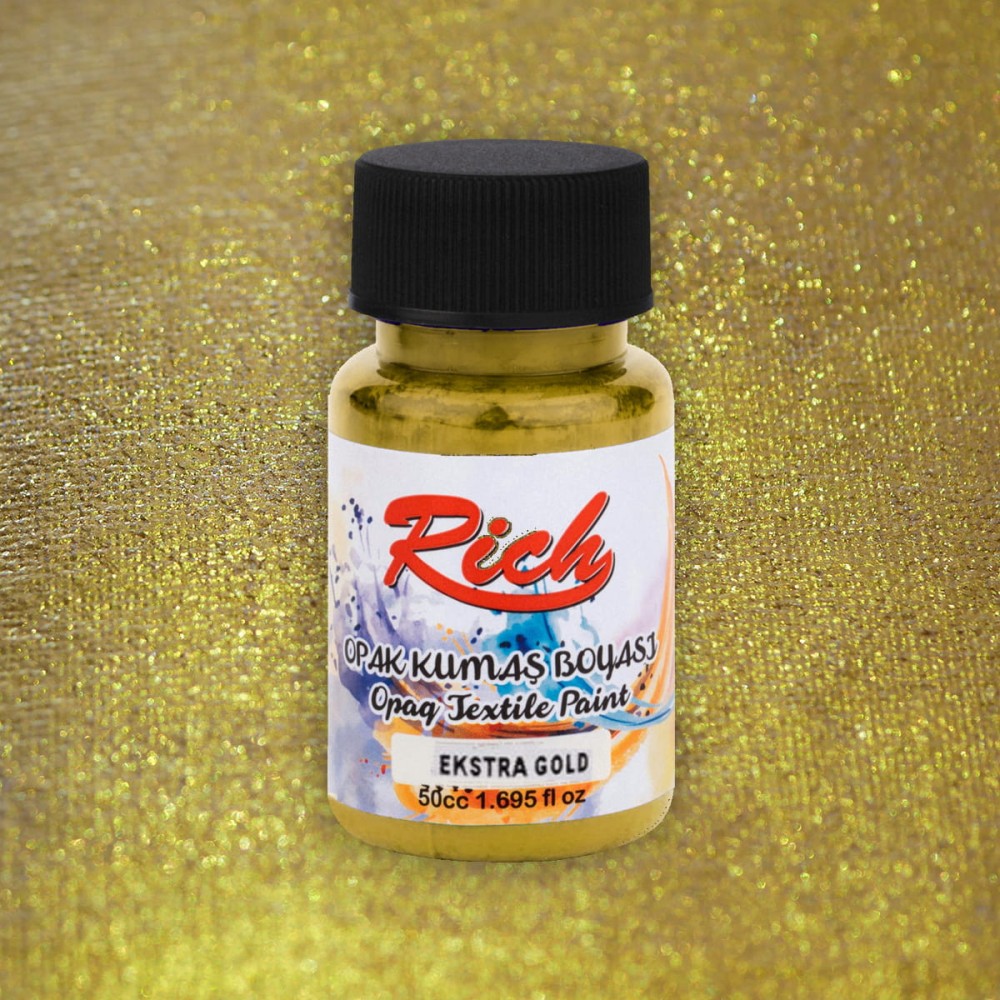 Fabric paint Metallic - Rich - Extra Gold, 50 ml