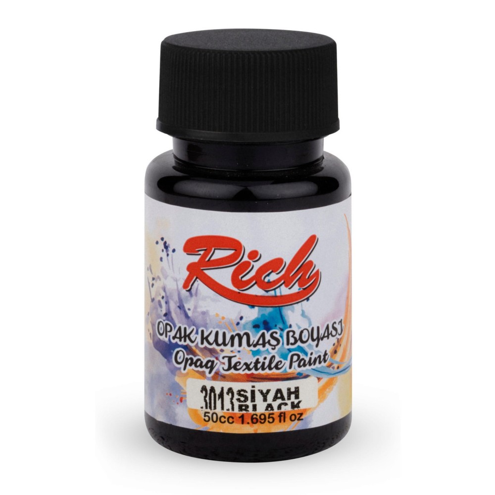 Farba do tkanin Opaque - Rich - Black, 50 ml