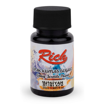 Farba do tkanin Opaque - Rich - Black, 50 ml