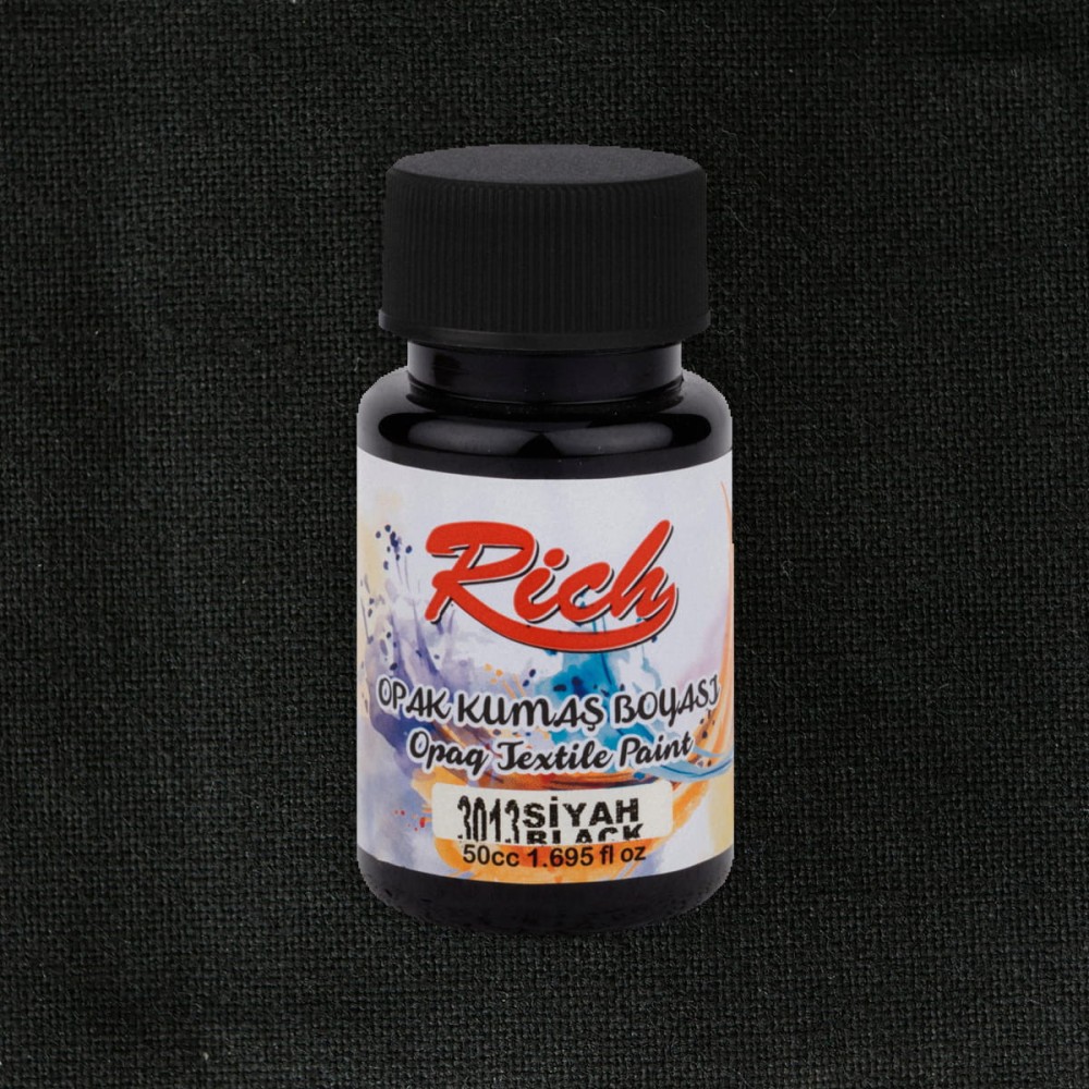 Fabric paint Opaque - Rich - Black, 50 ml