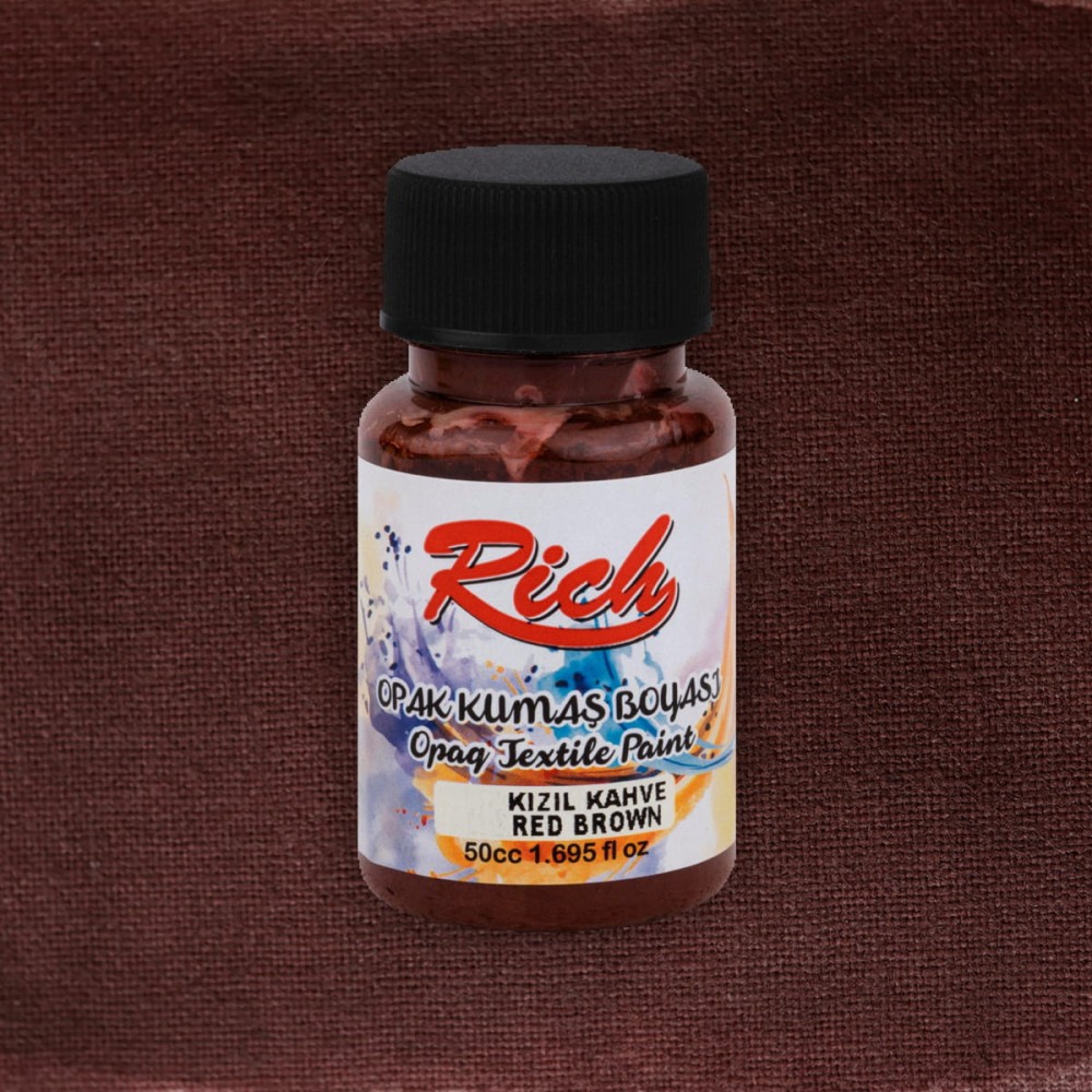 Farba do tkanin Opaque - Rich - Red Brown, 50 ml