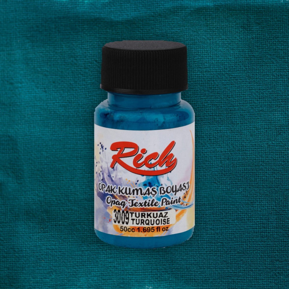 Fabric paint Opaque - Rich - Turquoise, 50 ml