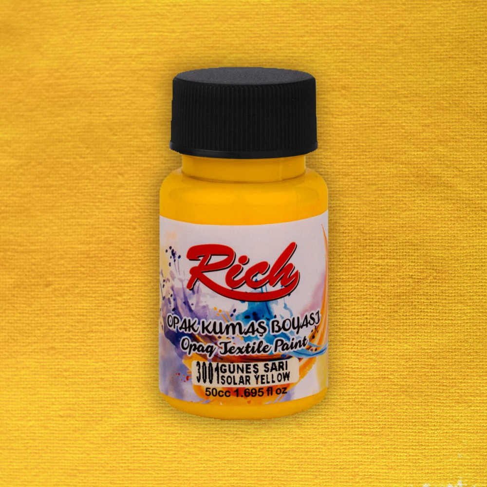 Fabric paint Opaque - Rich - Solar Yellow, 50 ml