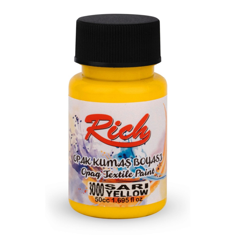 Fabric paint Opaque - Rich - Yellow, 50 ml
