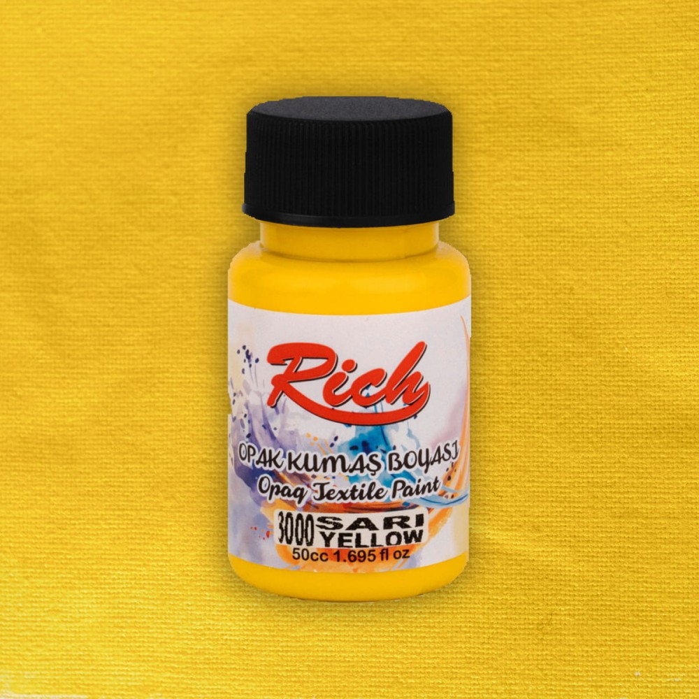 Fabric paint Opaque - Rich - Yellow, 50 ml