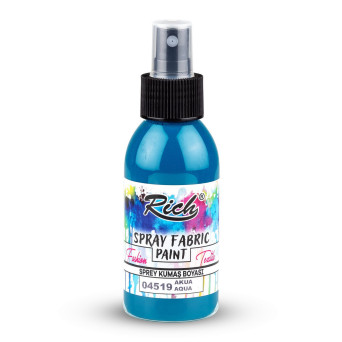 Farba do tkanin w sprayu - Rich - Aqua, 100 ml