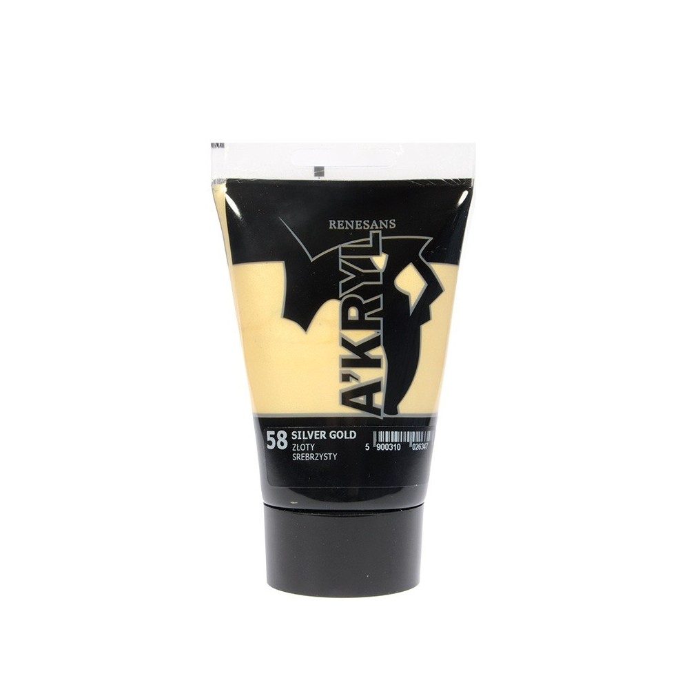 Acrylic paint A'kryl - Renesans - silver gold, 100 ml