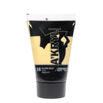 Farba akrylowa A'kryl - Renesans - złoty srebrzysty, 100 ml