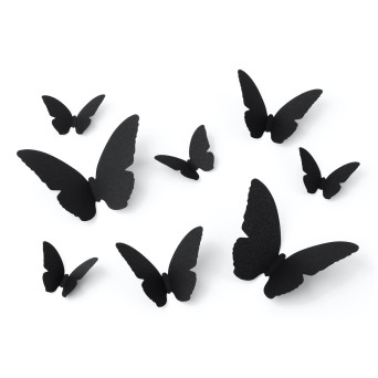 Halloween decoration paper moths - black, 6-12 cm, 30 pcs.