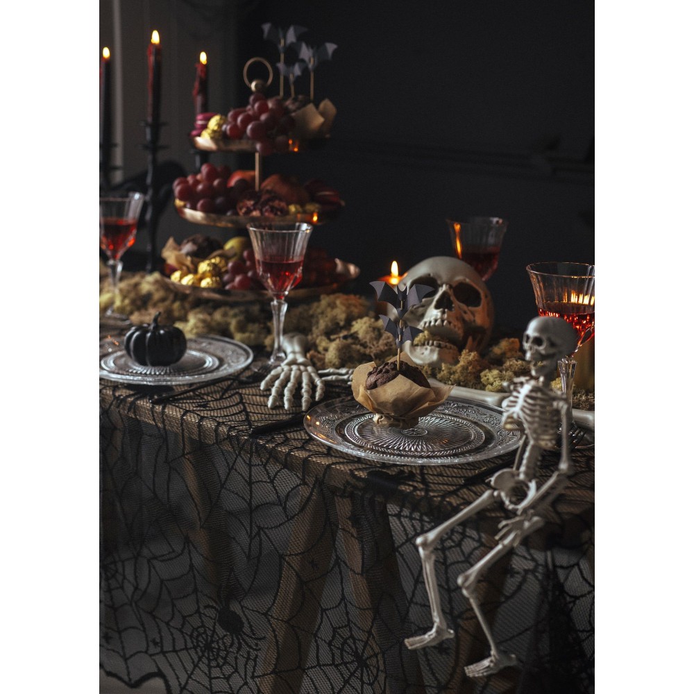 Halloween tablecloth Spider Web - black, 135 x 180 cm