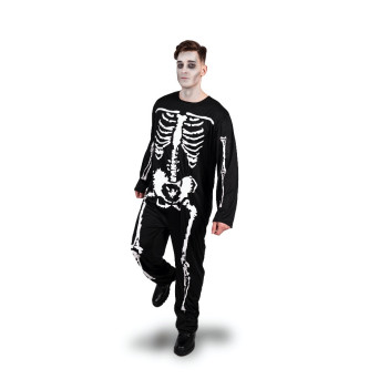 Strój halloweenowy Kościotrup - czarny, L