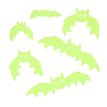Fluorescent gel window stickers Bats - 6 pcs.