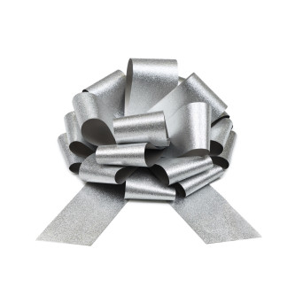 Kokarda dekoracyjna DIY - srebrna, 30 cm
